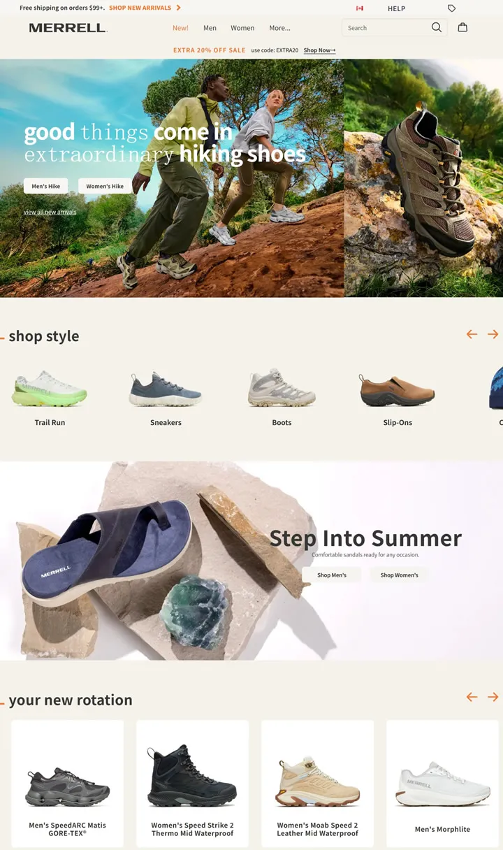 Unveiling the Merrell Canada Official Website: Professional Outdoor Gear and Diverse Promotions in One Place