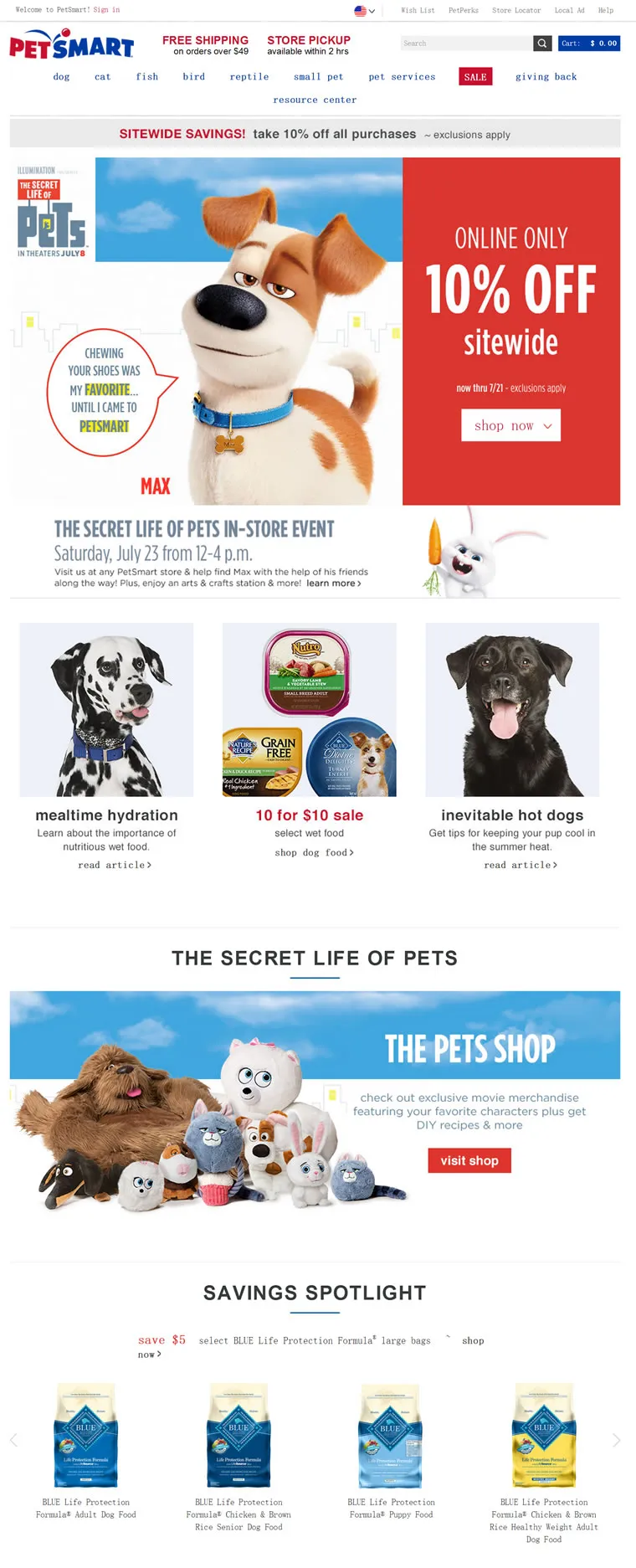 Great promotion is coming on the PetSmart official website! There are lots of discounts on various pet supplies. Don't miss it!